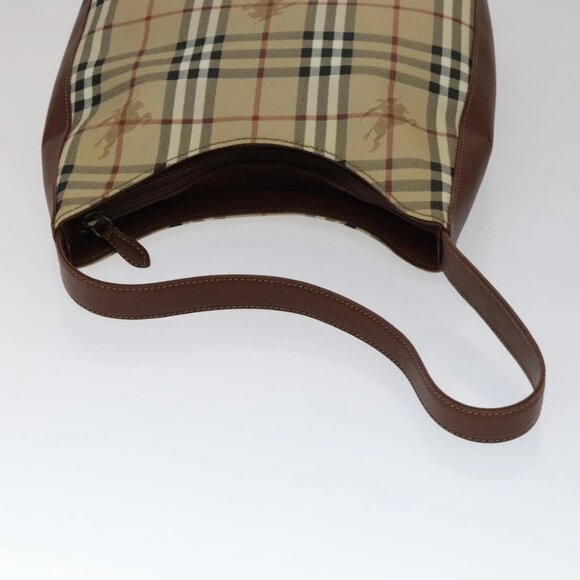 BURBERRY Nova Check Shoulder Bag PVC Leather Beige Auth yk16862 - Picture 7 of 16